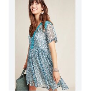 french connection whisper square neck mini dress French Connection Women's Whisper Square Neck Flutter Sleeve Mini Dress - Blue - Size 8